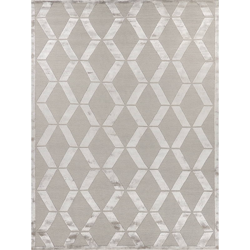 Metro Velvet Hand-Knotted Wool/Viscose Silver 14'x18' Area Rug