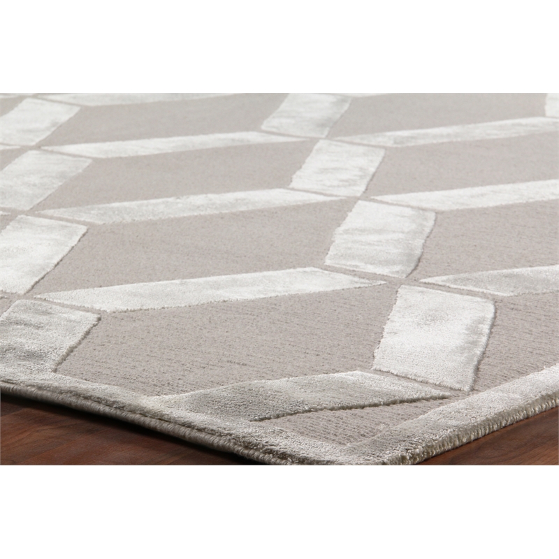 Metro Velvet Hand-Knotted Wool/Viscose Silver 8'x10' Area Rug