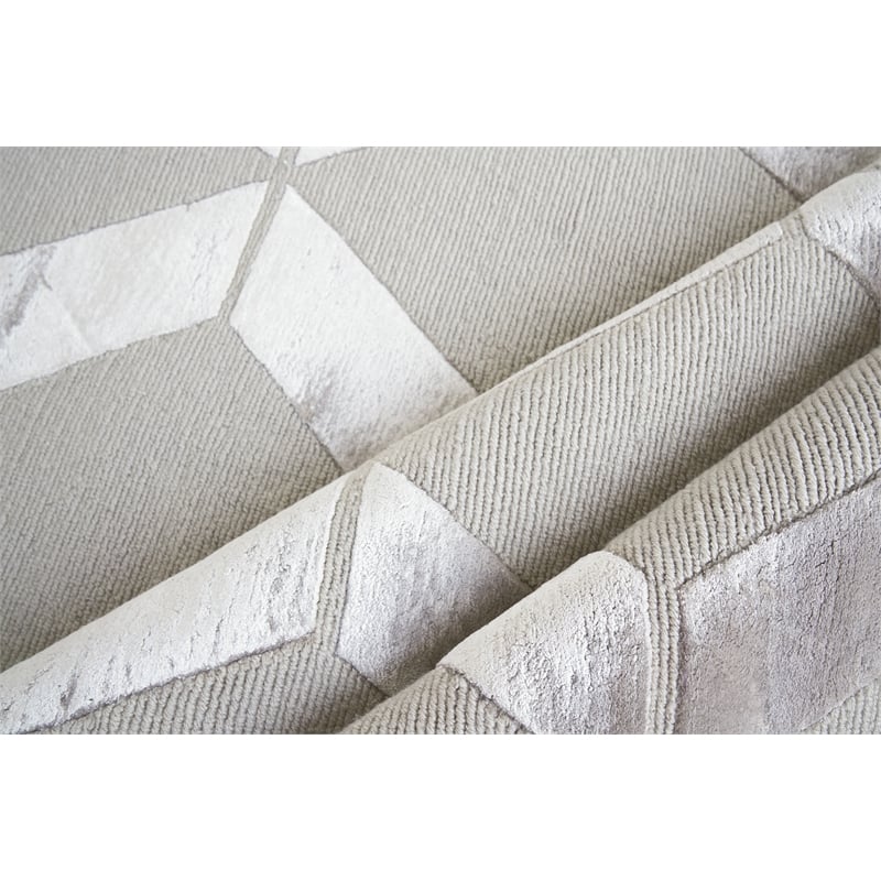 Metro Velvet Hand-Knotted Wool/Viscose Silver 8'x10' Area Rug