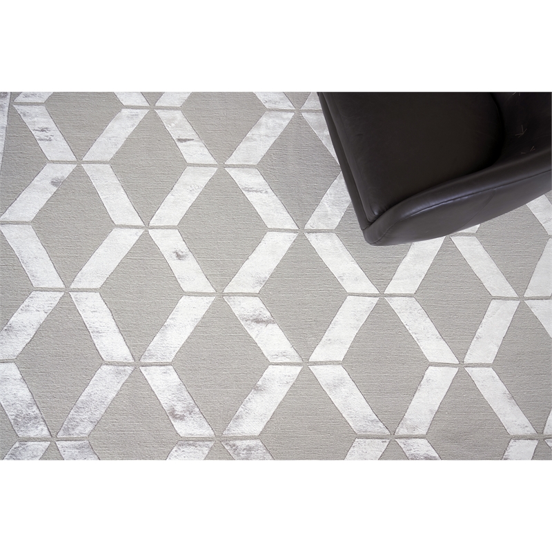Metro Velvet Hand-Knotted Wool/Viscose Silver 8'x10' Area Rug