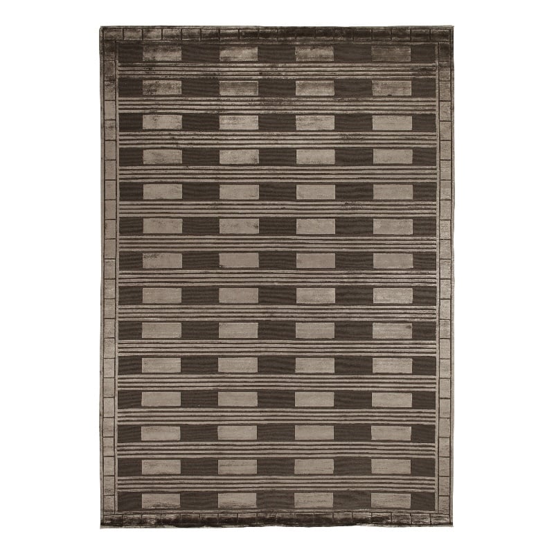 Metro Velvet Hand-Knotted Wool/Viscose Khaki 8'x10' Area Rug