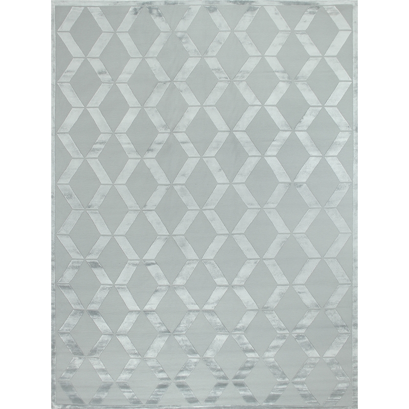 Metro Velvet Hand-Knotted Wool/Viscose Aqua 8'x10' Area Rug
