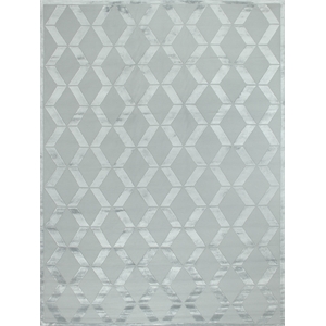 Metro Velvet Hand-Knotted Wool/Viscose Aqua 8'x10' Area Rug