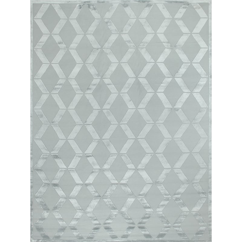 Metro Velvet Hand-Knotted Wool/Viscose Aqua 9'x12' Area Rug