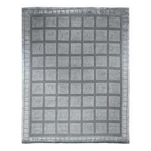 Metro Velvet Hand-Knotted Wool/Viscose Light Blue 10'x14' Area Rug