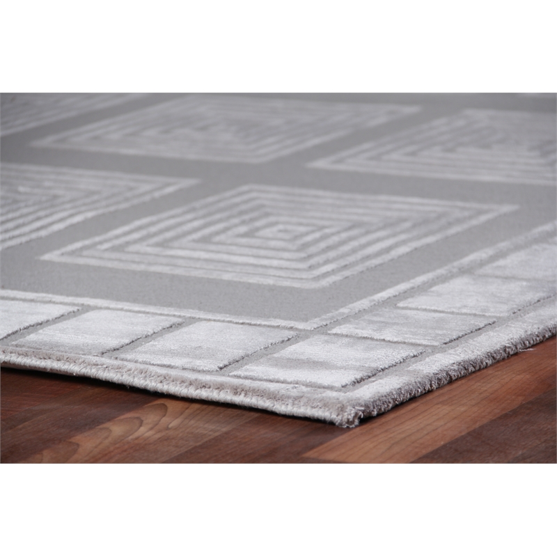 Metro Velvet Hand-Knotted Wool/Viscose Silver 14'x18' Area Rug