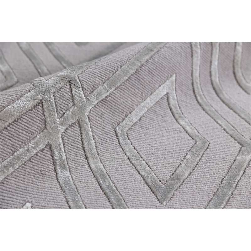 Metro Velvet Hand-Knotted Wool/Viscose Silver 6'x9' Area Rug