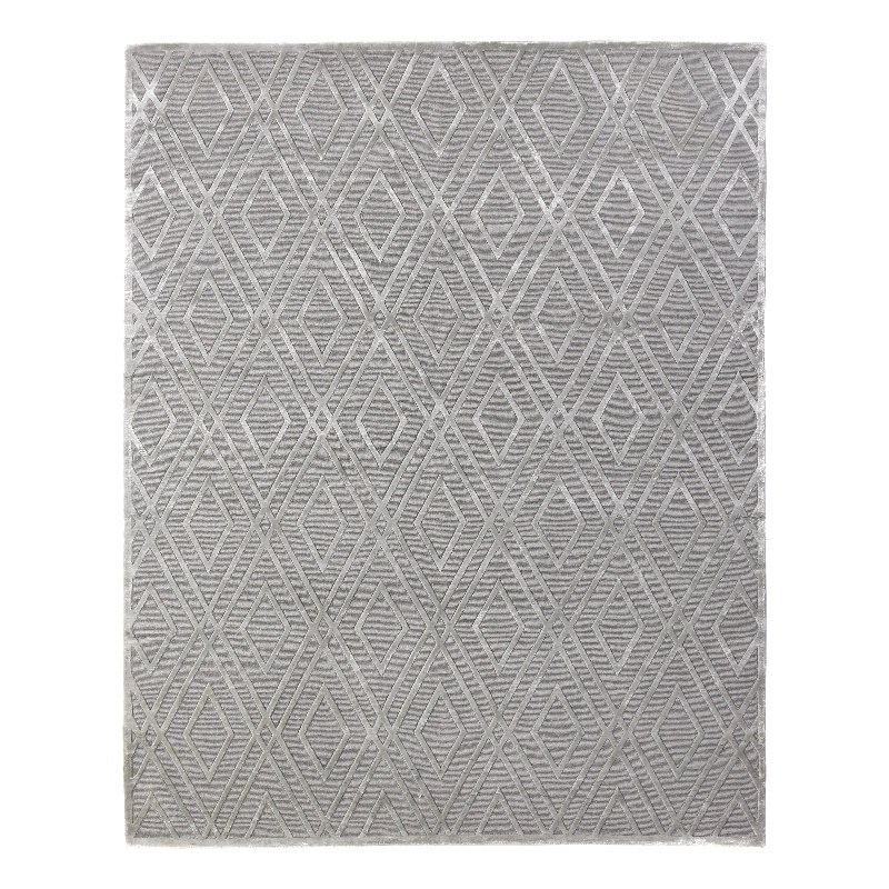 Metro Velvet Hand-Knotted Wool/Viscose Silver 6'x9' Area Rug