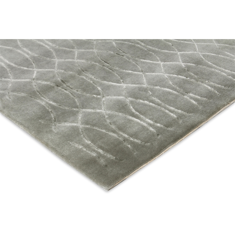 Metro Velvet Hand-Knotted Wool/Viscose Blue 14'x18' Area Rug