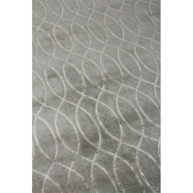 Metro Velvet Hand-Knotted Wool/Viscose Blue 14'x18' Area Rug