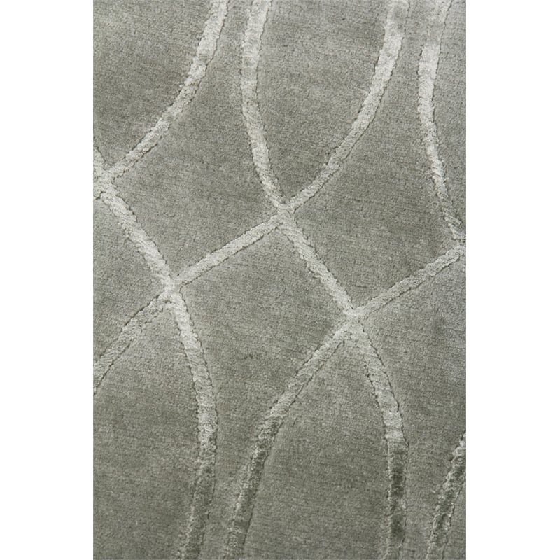 Metro Velvet Hand-Knotted Wool/Viscose Blue 8'x10' Area Rug