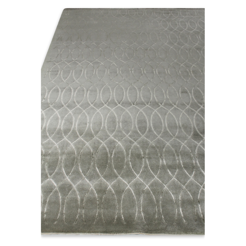 Metro Velvet Hand-Knotted Wool/Viscose Blue 8'x10' Area Rug