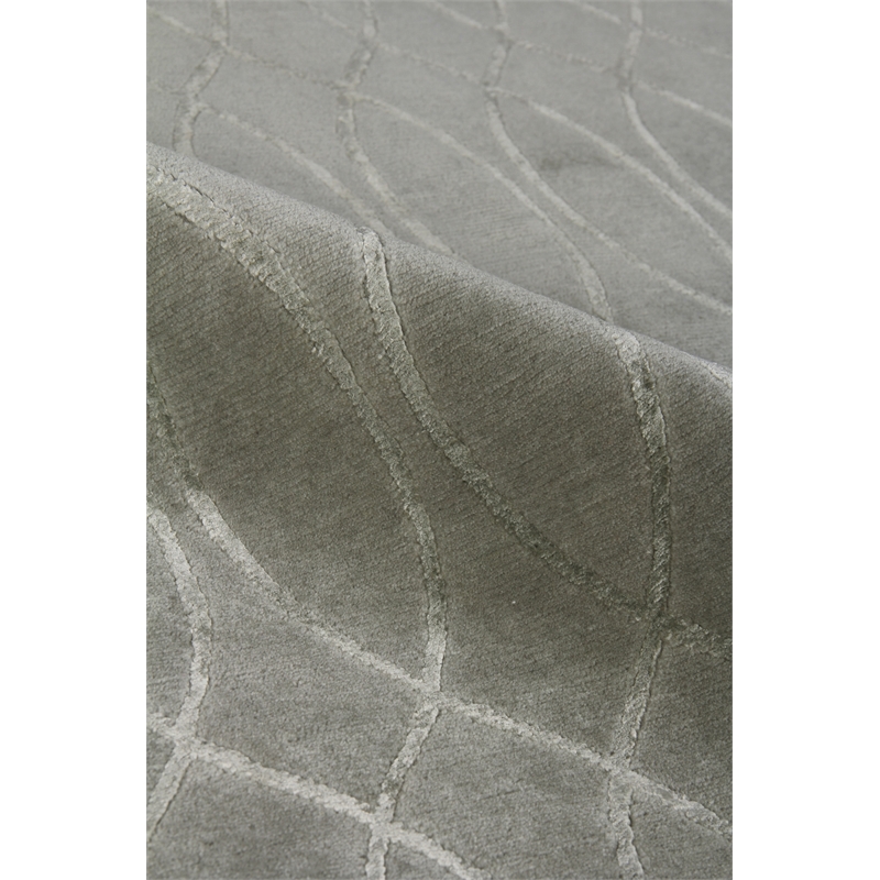 Metro Velvet Hand-Knotted Wool/Viscose Blue 8'x10' Area Rug