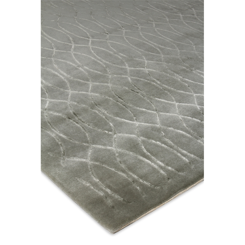 Metro Velvet Hand-Knotted Wool/Viscose Blue 8'x10' Area Rug
