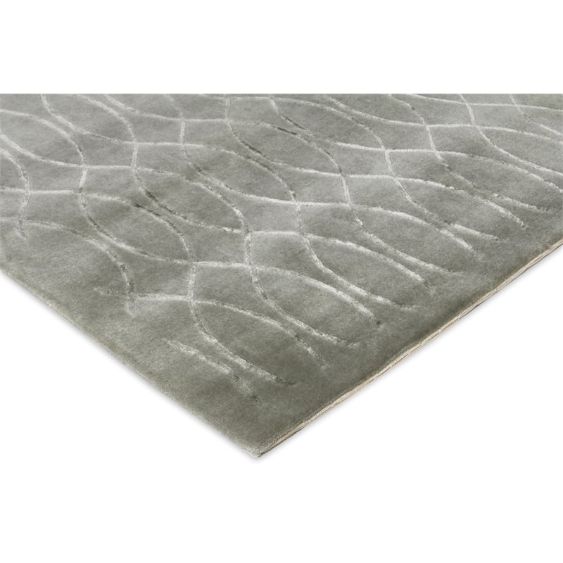 Metro Velvet Hand-Knotted Wool/Viscose Blue 9'x12' Area Rug