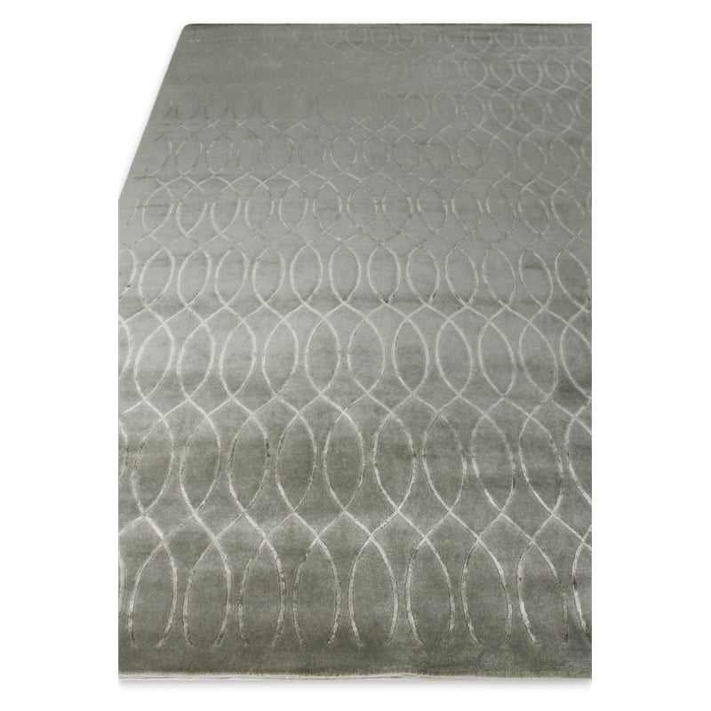 Metro Velvet Hand-Knotted Wool/Viscose Blue 9'x12' Area Rug
