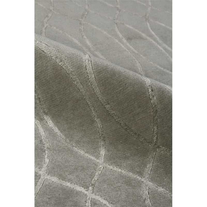 Metro Velvet Hand-Knotted Wool/Viscose Blue 9'x12' Area Rug