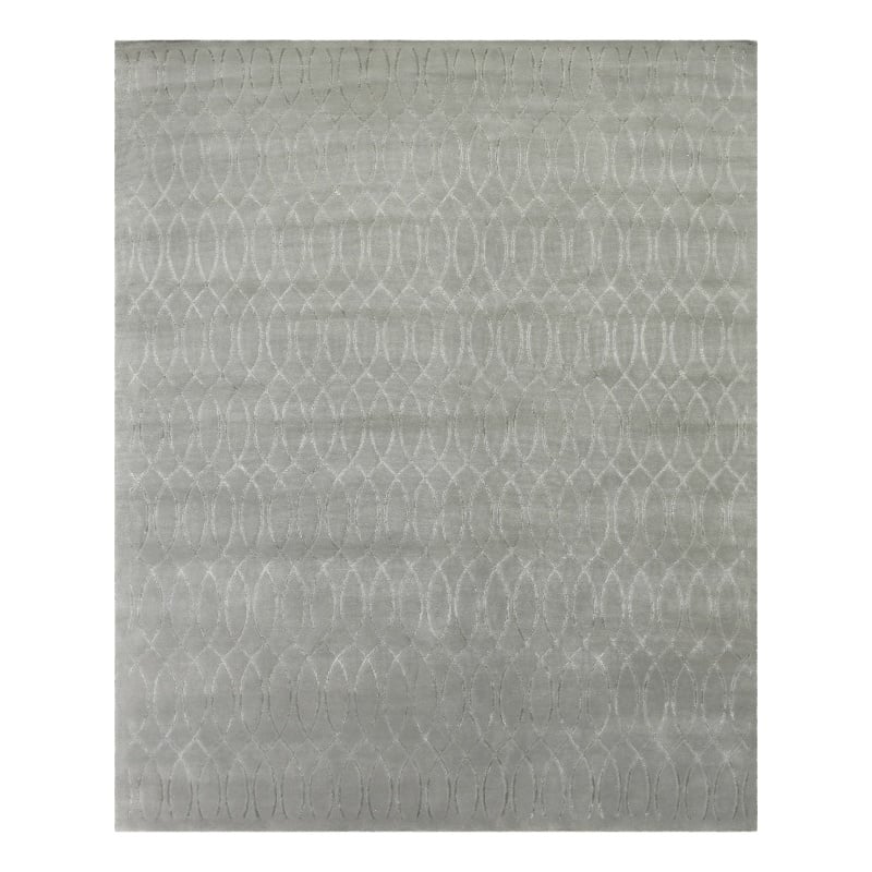 Metro Velvet Hand-Knotted Wool/Viscose Blue 9'x12' Area Rug