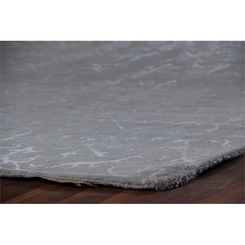 Milano Velvet Hand-Knotted Wool/Bamboo Silk Light Blue 9'x10' Area Rug