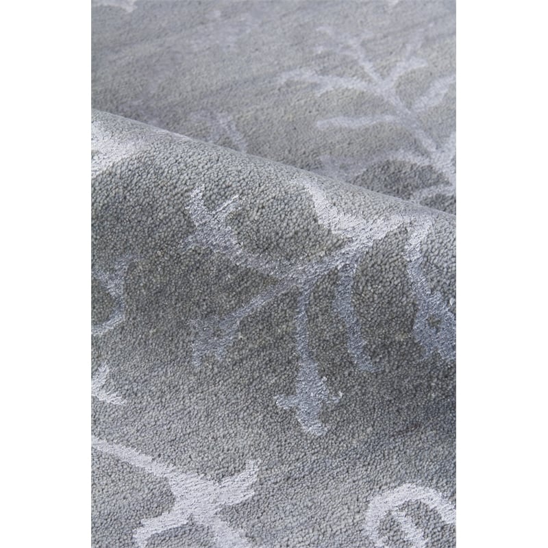 Milano Velvet Hand-Knotted Wool/Bamboo Silk Light Blue 9'x10' Area Rug