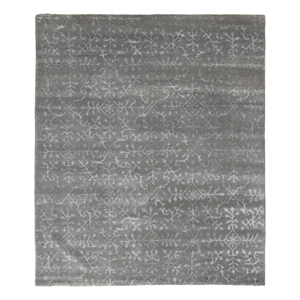 Milano Velvet Hand-Knotted Wool/Bamboo Silk Light Blue 9'x10' Area Rug