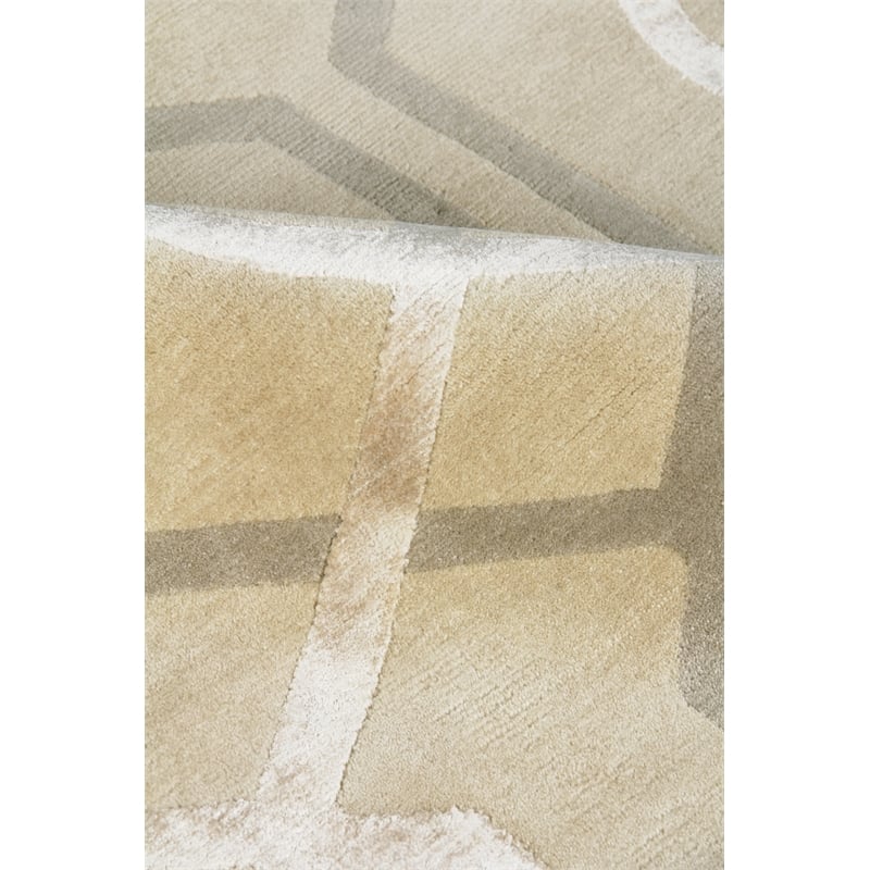 Milano Velvet Hand-Knotted Wool/Viscose Ivory 10'x14' Area Rug