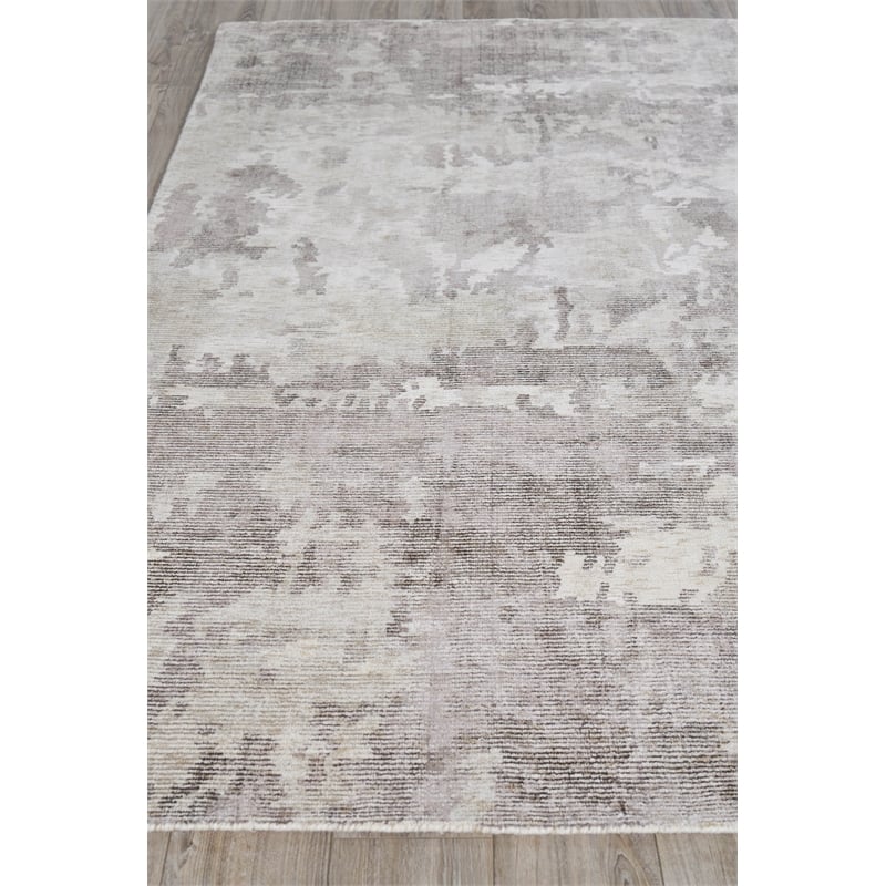 Mineral Handloomed Wool/Bamboo Silk Brown 12'x15' Area Rug