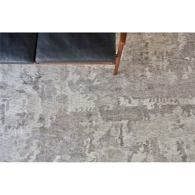 Mineral Handloomed Wool/Bamboo Silk Brown 6'x9' Area Rug