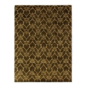 Metro Hand-Knotted New Zealand Wool Green/Ivory 9'x12' Area Rug