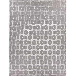 Metro Velvet Hand-Knotted Wool/Viscose Silver 4'x6' Area Rug