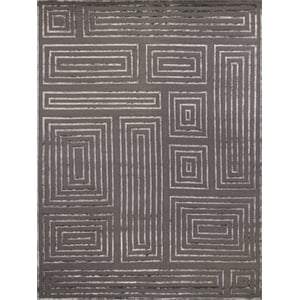 Metro Velvet Hand-Knotted Wool/Viscose Charcoal 9'x12' Area Rug