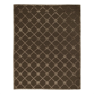 Metro Velvet Hand-Knotted Wool/Viscose Khaki 9'x12' Area Rug
