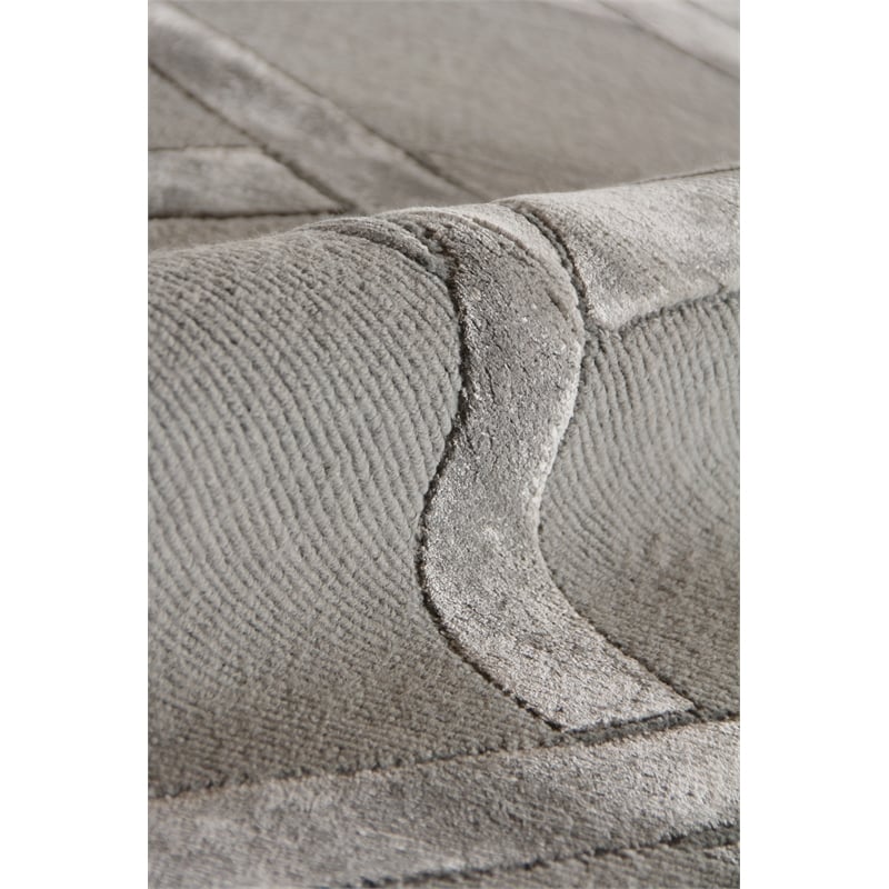 Metro Velvet Hand-Knotted Wool/Viscose Light Blue 10'x14' Area Rug