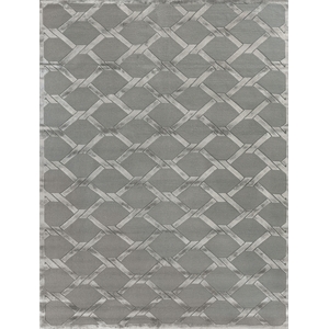 Metro Velvet Hand-Knotted Wool/Viscose Light Blue 10'x14' Area Rug