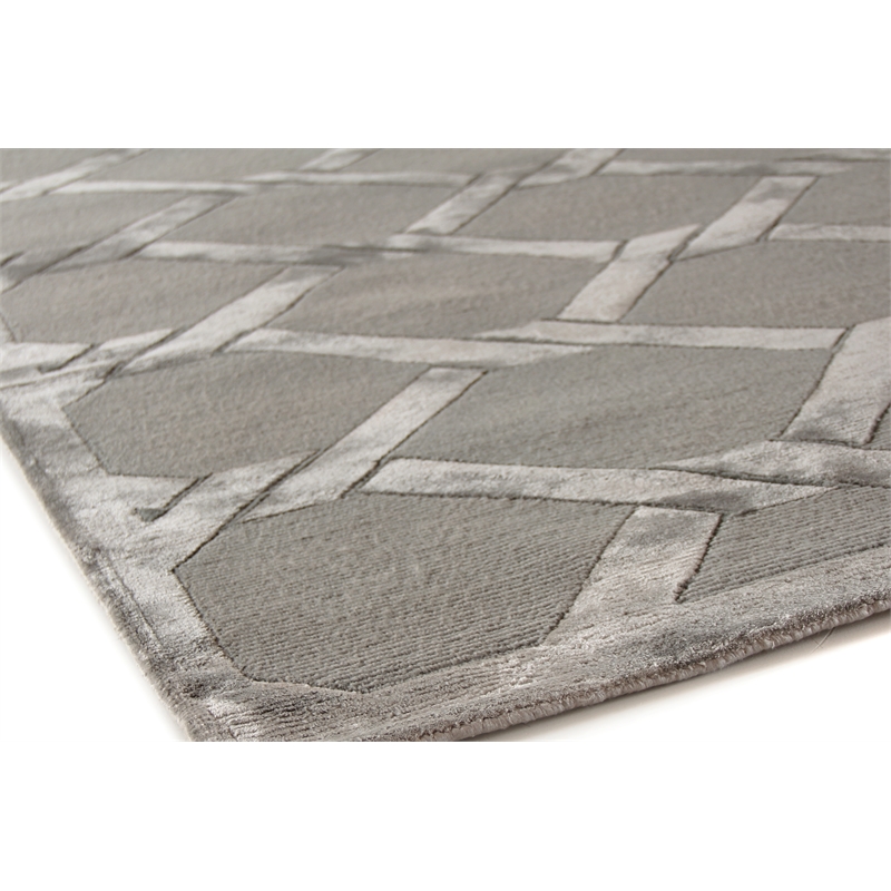 Metro Velvet Hand-Knotted Wool/Viscose Light Blue 9'x12' Area Rug