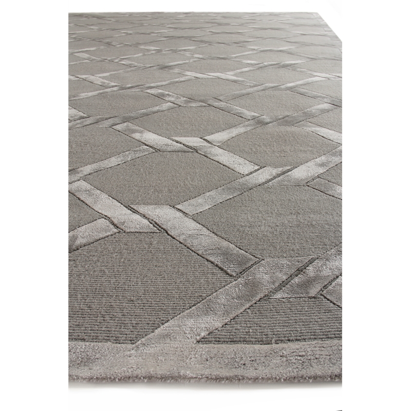 Metro Velvet Hand-Knotted Wool/Viscose Light Blue 9'x12' Area Rug