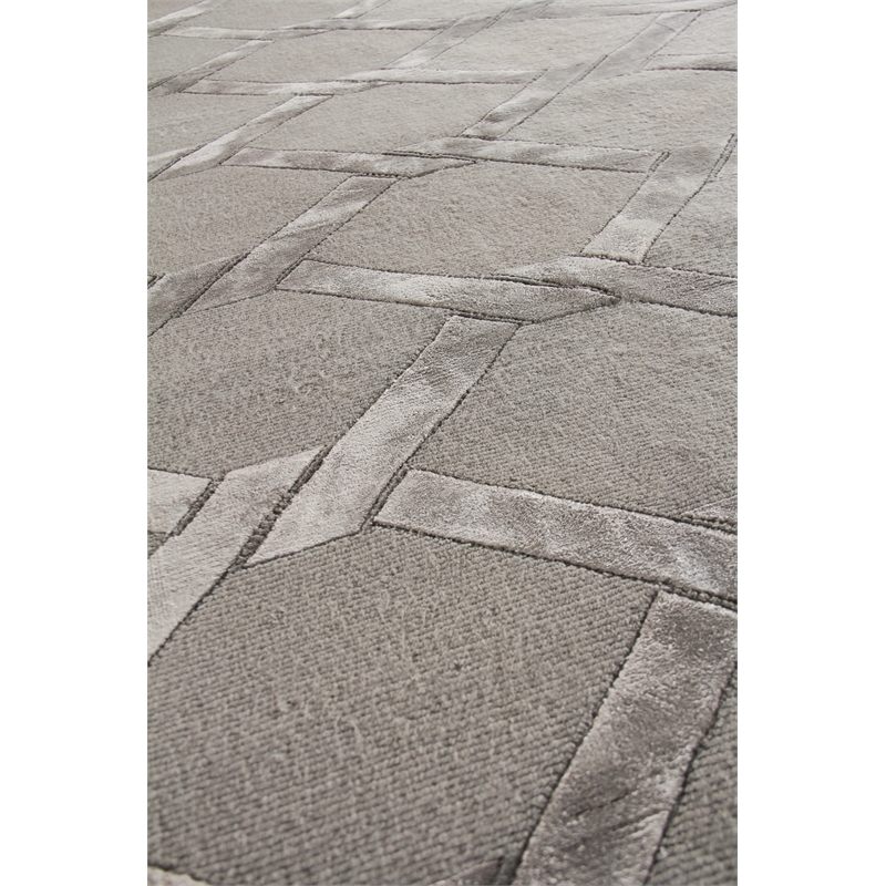 Metro Velvet Hand-Knotted Wool/Viscose Light Blue 9'x12' Area Rug