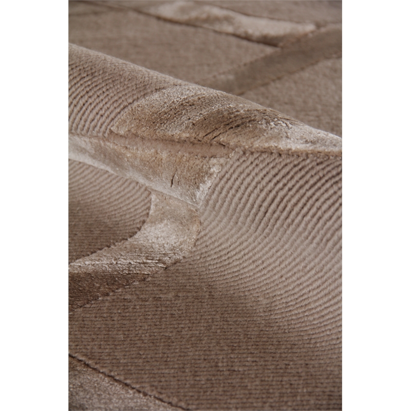 Metro Velvet Hand-Knotted Wool/Viscose Light Beige 4'x6' Area Rug