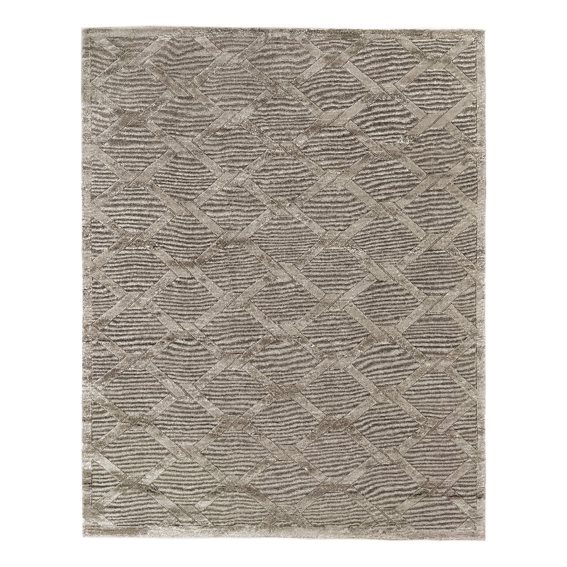 Metro Velvet Hand-Knotted Wool/Viscose Light Beige 4'x6' Area Rug