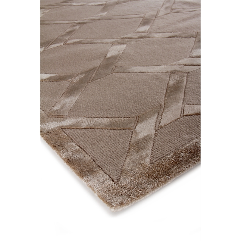 Metro Velvet Hand-Knotted Wool/Viscose Light Beige 6'x9' Area Rug