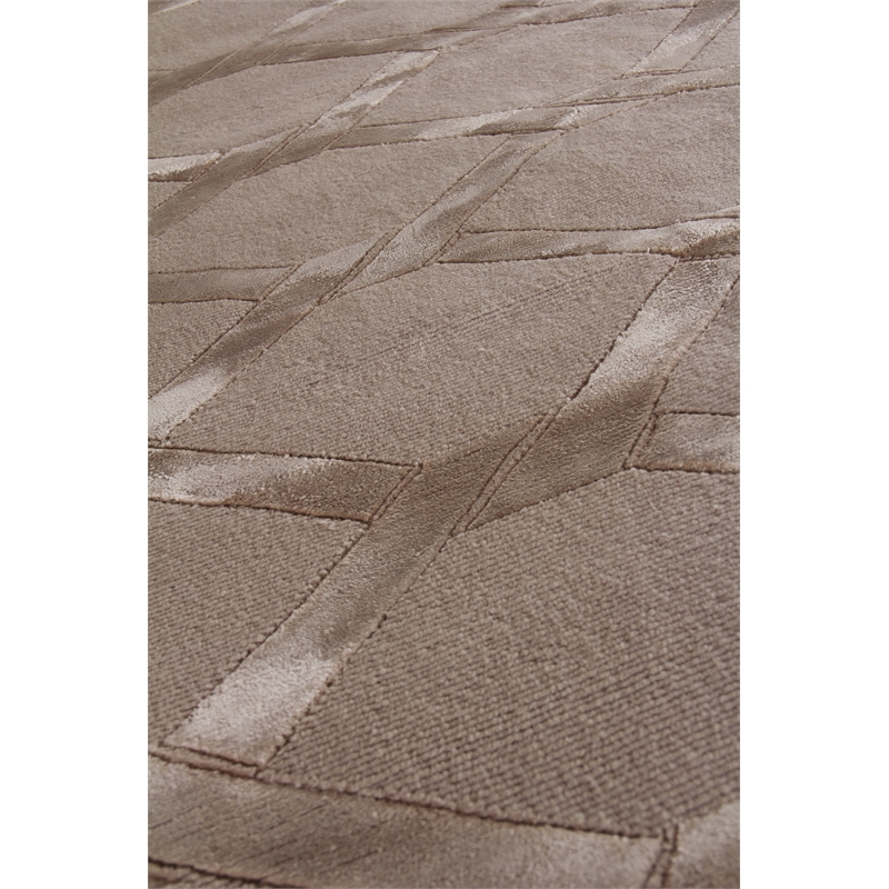 Metro Velvet Hand-Knotted Wool/Viscose Light Beige 6'x9' Area Rug