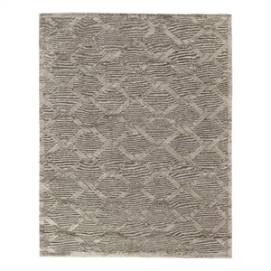 Metro Velvet Hand-Knotted Wool/Viscose Light Beige 6'x9' Area Rug