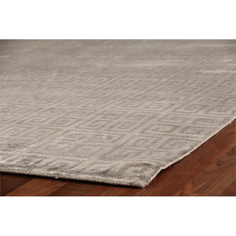 Metro Velvet Hand-Knotted Wool/Viscose Silver 10'x14' Area Rug