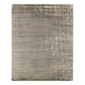 Metro Velvet Hand-Knotted Wool/Viscose Silver 10'x14' Area Rug