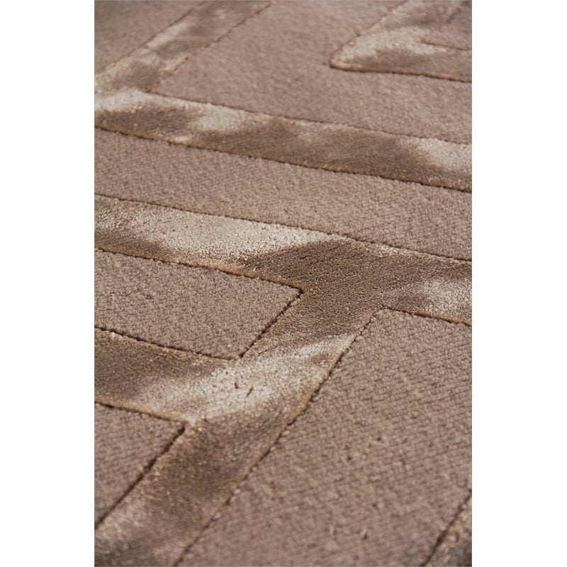 Metro Velvet Hand-Knotted Wool/Viscose Beige 9'x12' Area Rug