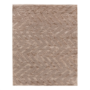 Metro Velvet Hand-Knotted Wool/Viscose Beige 9'x12' Area Rug