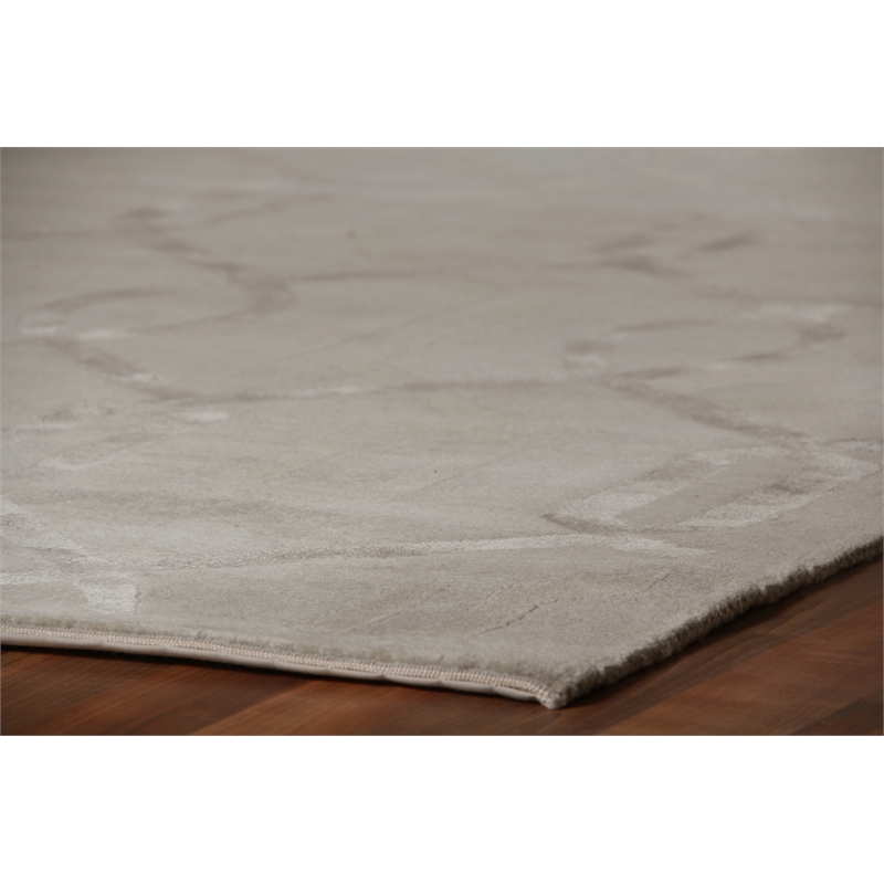 Metro Velvet Hand-Knotted Wool/Viscose Light Blue 9'x12' Area Rug