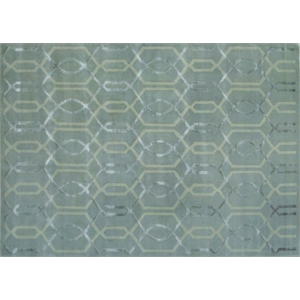 Metro Velvet Hand-Knotted Wool/Viscose Light Blue 9'x12' Area Rug