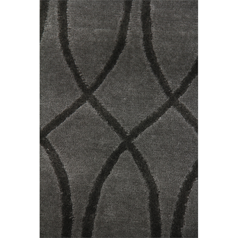 Metro Velvet Hand-Knotted Wool/Viscose Light Gray 8'x10' Area Rug