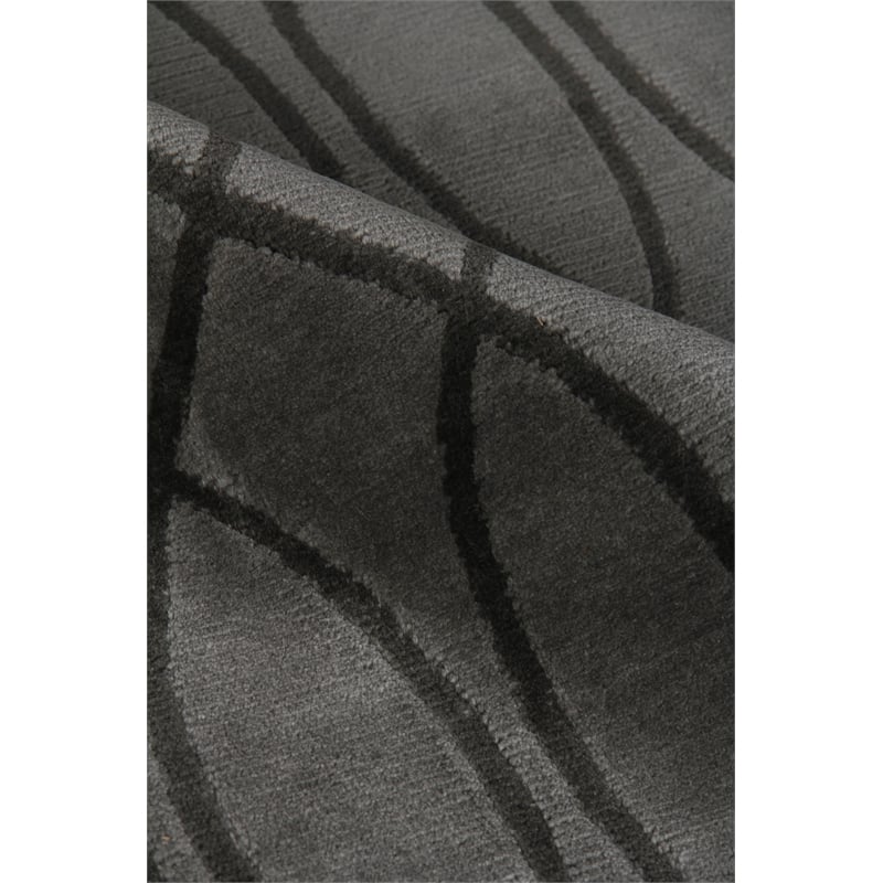 Metro Velvet Hand-Knotted Wool/Viscose Light Gray 8'x10' Area Rug